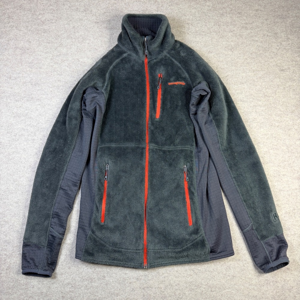 Patagonia R2 Regulator Fleece Jacket Mens Small Grey Orange Full Zip 25136